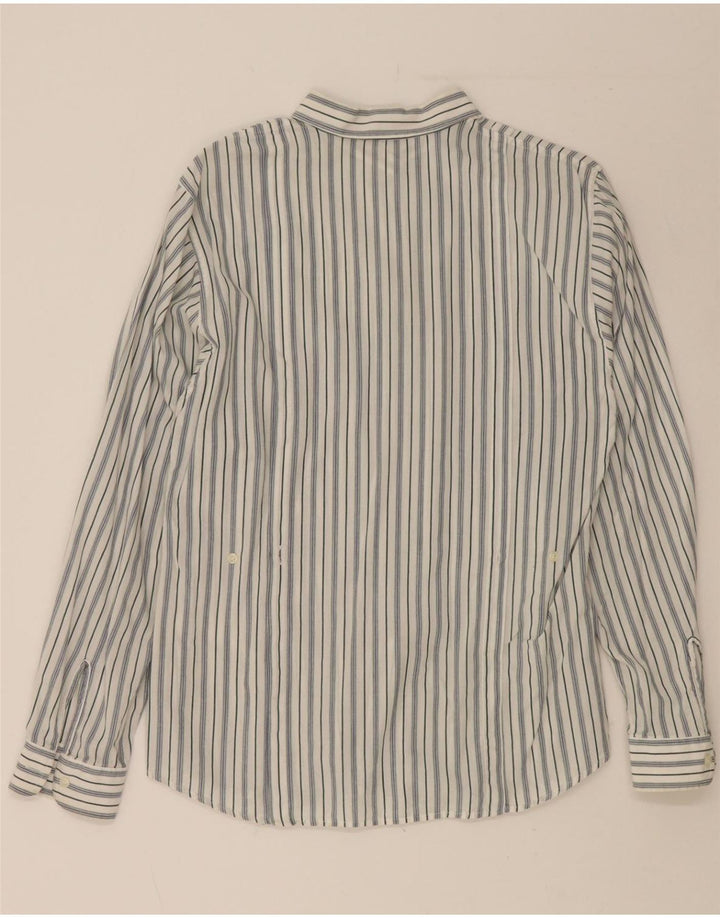 BENETTON Womens Shirt IT 46 Large White Striped Vintage Benetton and Second-Hand Benetton from Messina Hembry 