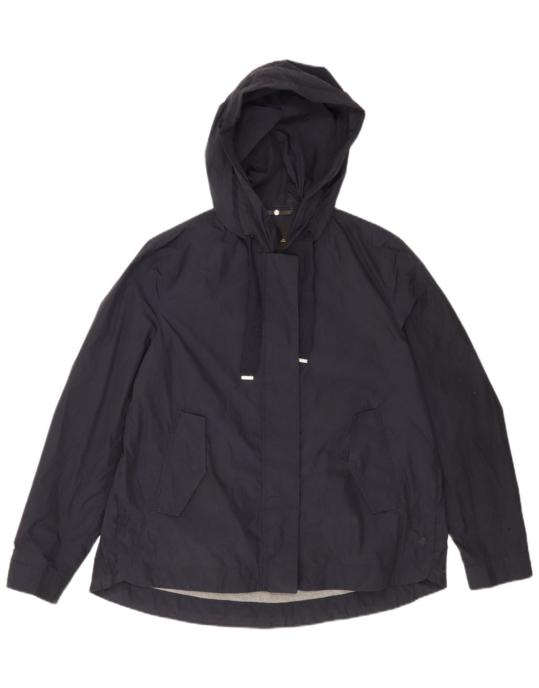 Massimo Dutti Γυναικείο μπουφάν με κουκούλα μεγάλου μεγέθους μπουφάν UK 14 Medium Navy Blue