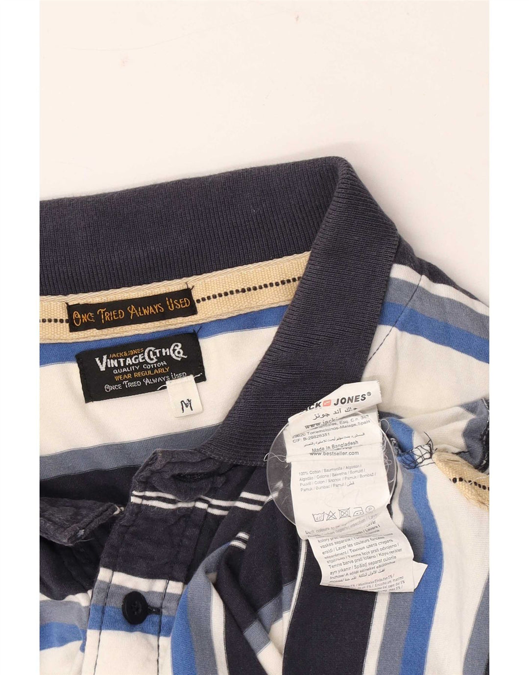 Ανδρικό μπλουζάκι πόλο Jack & Jones, μεσαίο πολύχρωμο βαμβακερό ριγέ