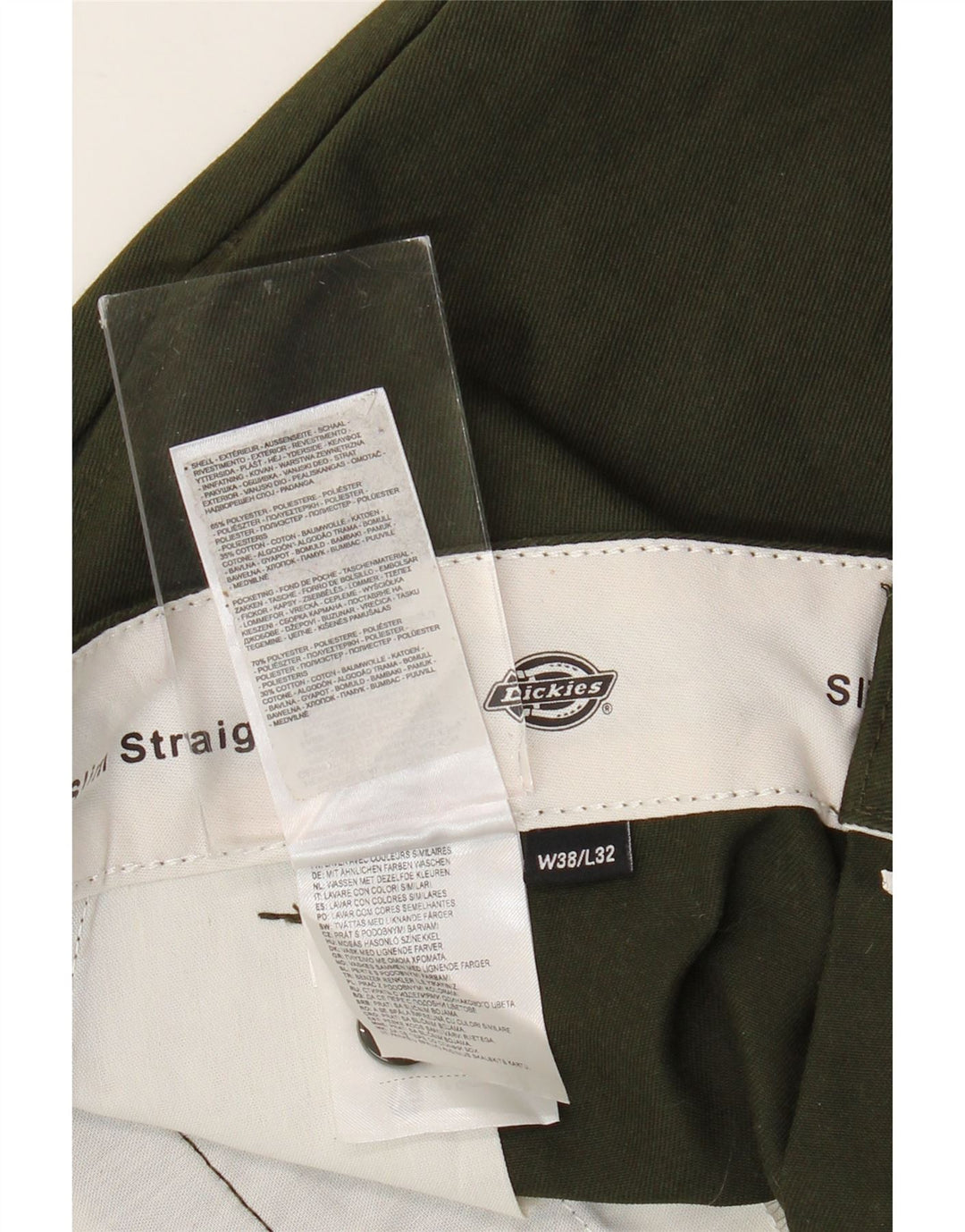 DICKIES Ανδρικό ίσιο παντελόνι Chino W38 L32 Χακί Πολυεστέρας