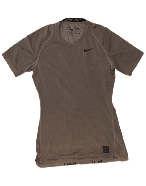 Γυναικείο T-shirt Nike Dri Fit Top UK 14 Large Grey Polyester