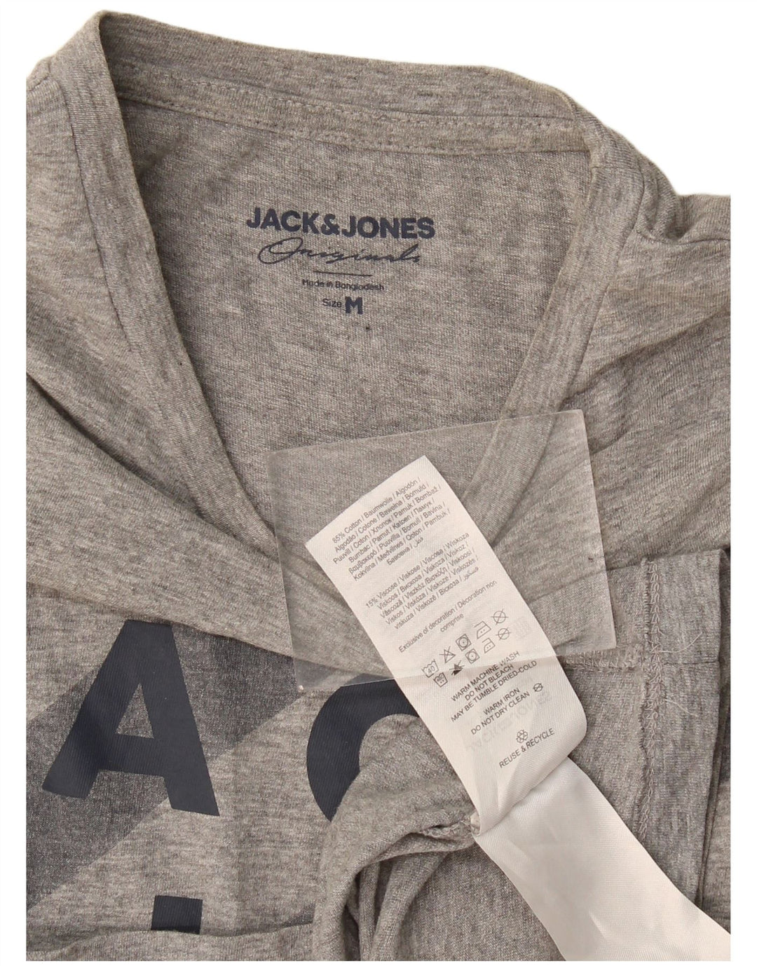 Ανδρικό γραφικό μπλουζάκι Jack & Jones Τοπ μεσαίο γκρι βαμβακερό