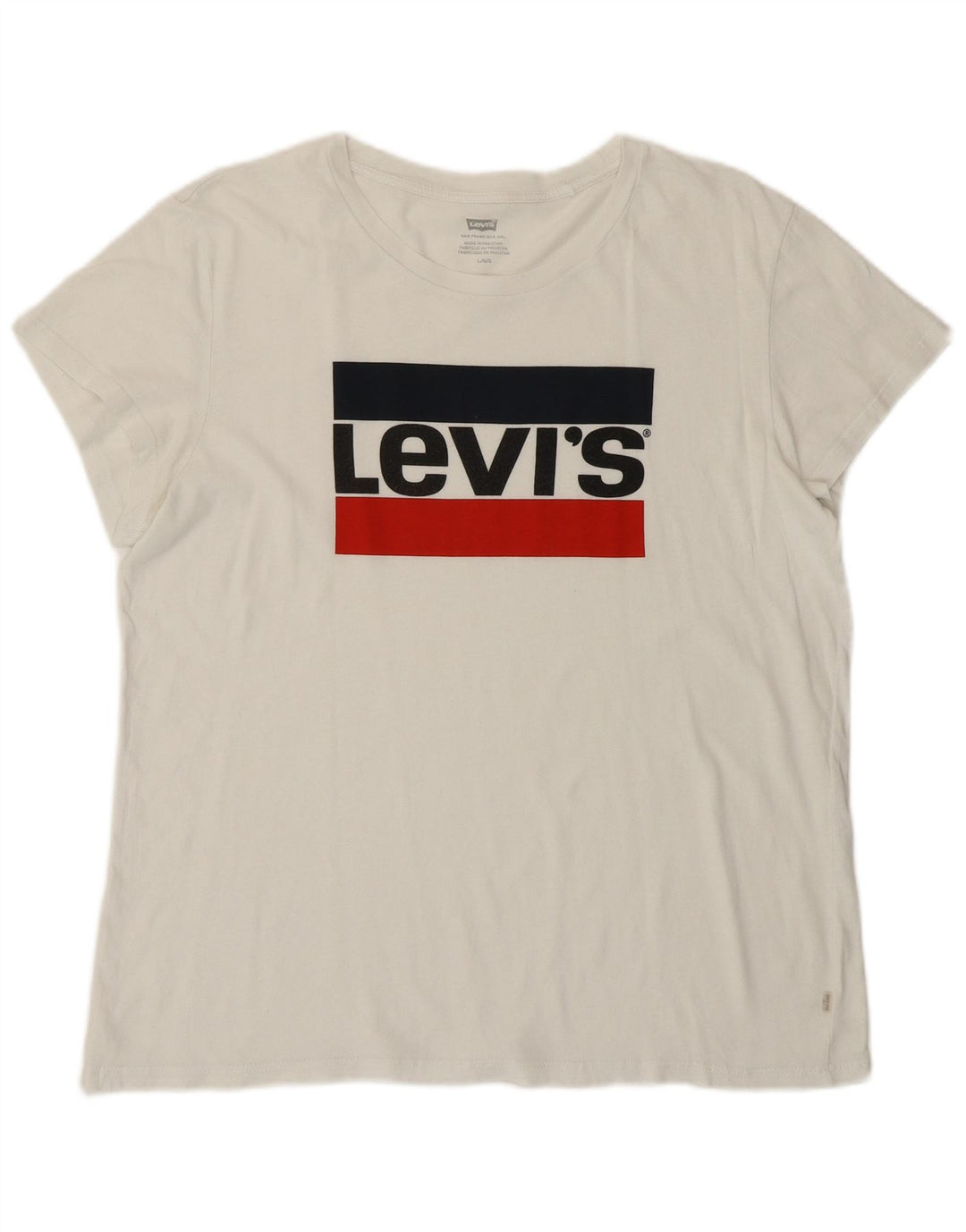 Γυναικείο γραφικό T-Shirt LEVI'S Top UK 16 Large White