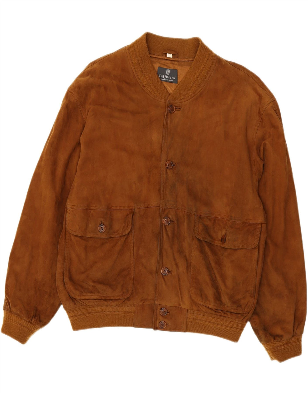 Vintage Ανδρικό Suede Bomber Jacket IT 54 2XL Καφέ Δερμάτινο