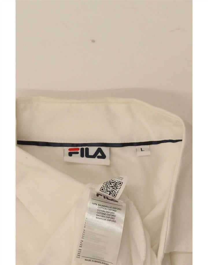 Ανδρικό πουκάμισο Fila μεγάλο λευκό βαμβακερό