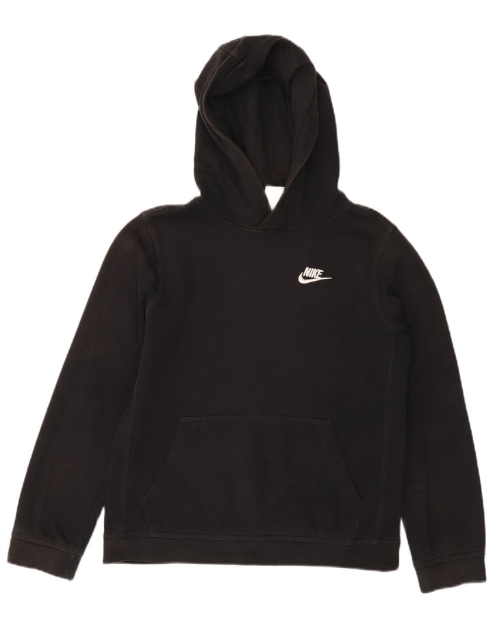 NIKE Boys Hoodie Jumper 12-13 ετών Μεγάλο μαύρο βαμβακερό