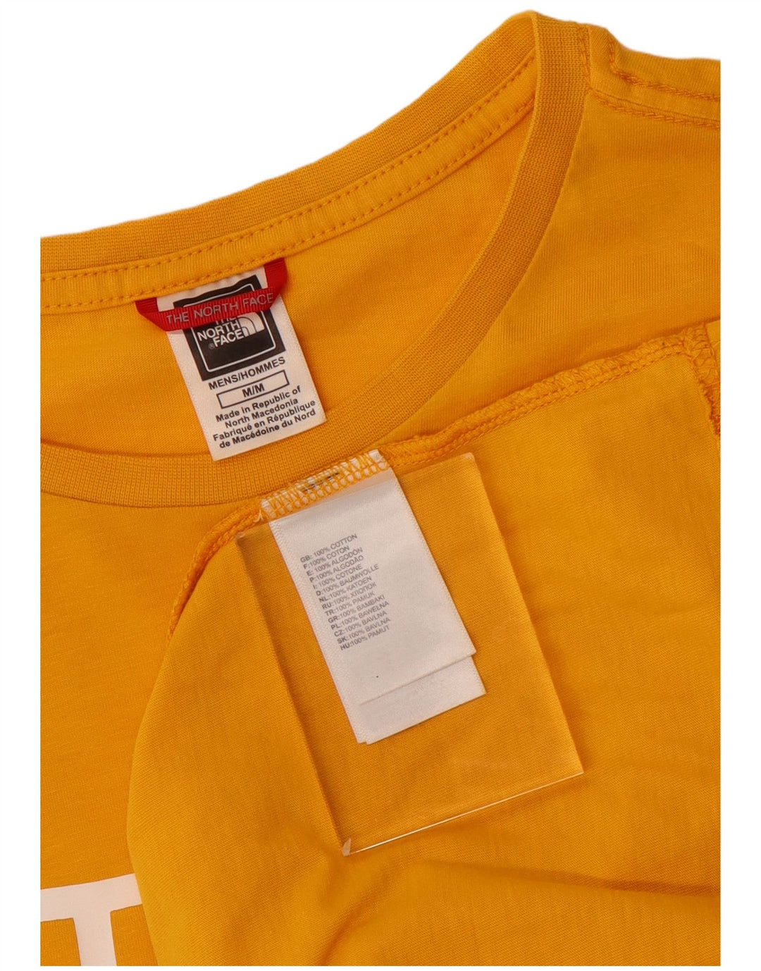 Ανδρικό γραφικό T-Shirt North Face Top από μεσαίο κίτρινο βαμβάκι