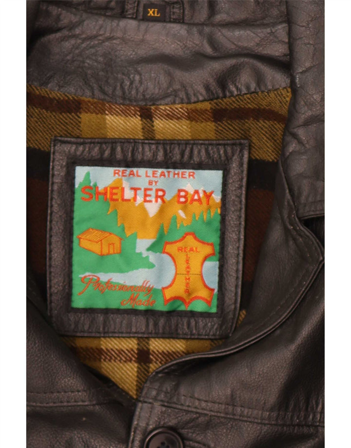 Ανδρικό Δερμάτινο Μπουφάν Shelter Bay UK 42 XL Μαύρο