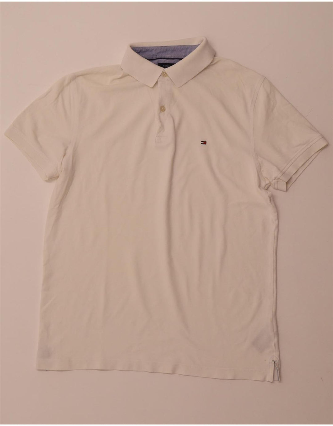 TOMMY HILFIGER Ανδρικό πουκάμισο Polo Slim Fit μεγάλο λευκό βαμβακερό