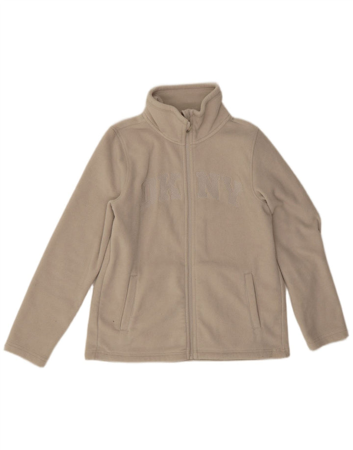 Dkny Γυναικείο Γραφικό Fleece Jacket UK 14 Medium Beige Polyester