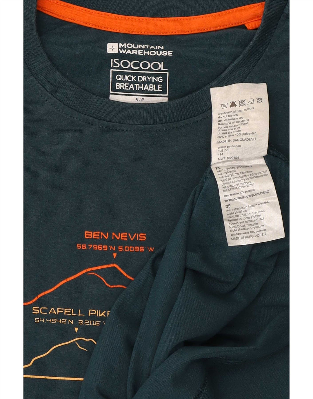 Ανδρικό μπλουζάκι Mountain Warehouse IsoCool γραφικό μπλουζάκι Μικρό πράσινο βαμβακερό