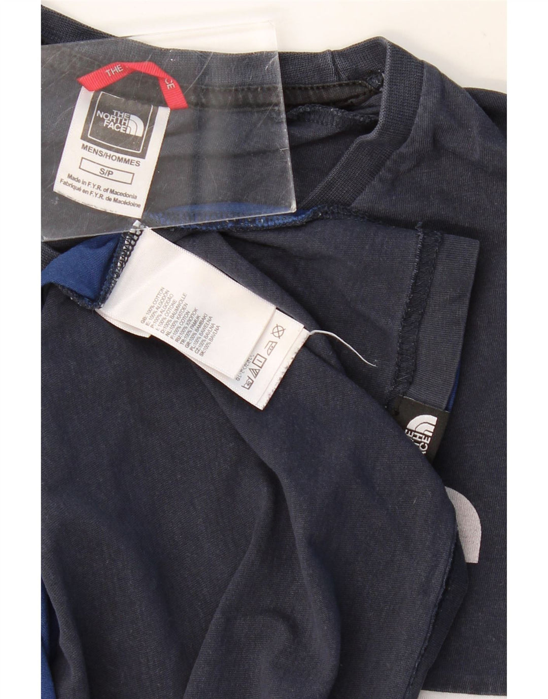 THE NORTH FACE Ανδρικό γραφικό T-Shirt Top Small Blue Colourblock Βαμβακερό