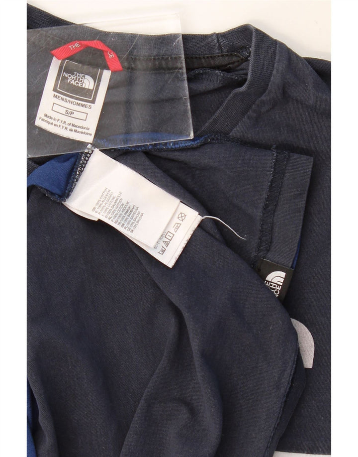 THE NORTH FACE Ανδρικό γραφικό T-Shirt Top Small Blue Colourblock Βαμβακερό