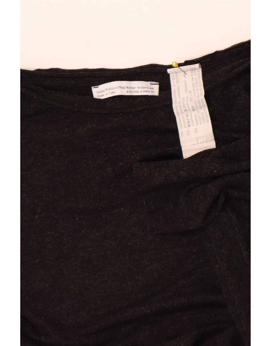 Zara Γυναικείο μακρυμάνικο ασύμμετρο τουνίκ τοπ UK 10 Small Grey Viscose