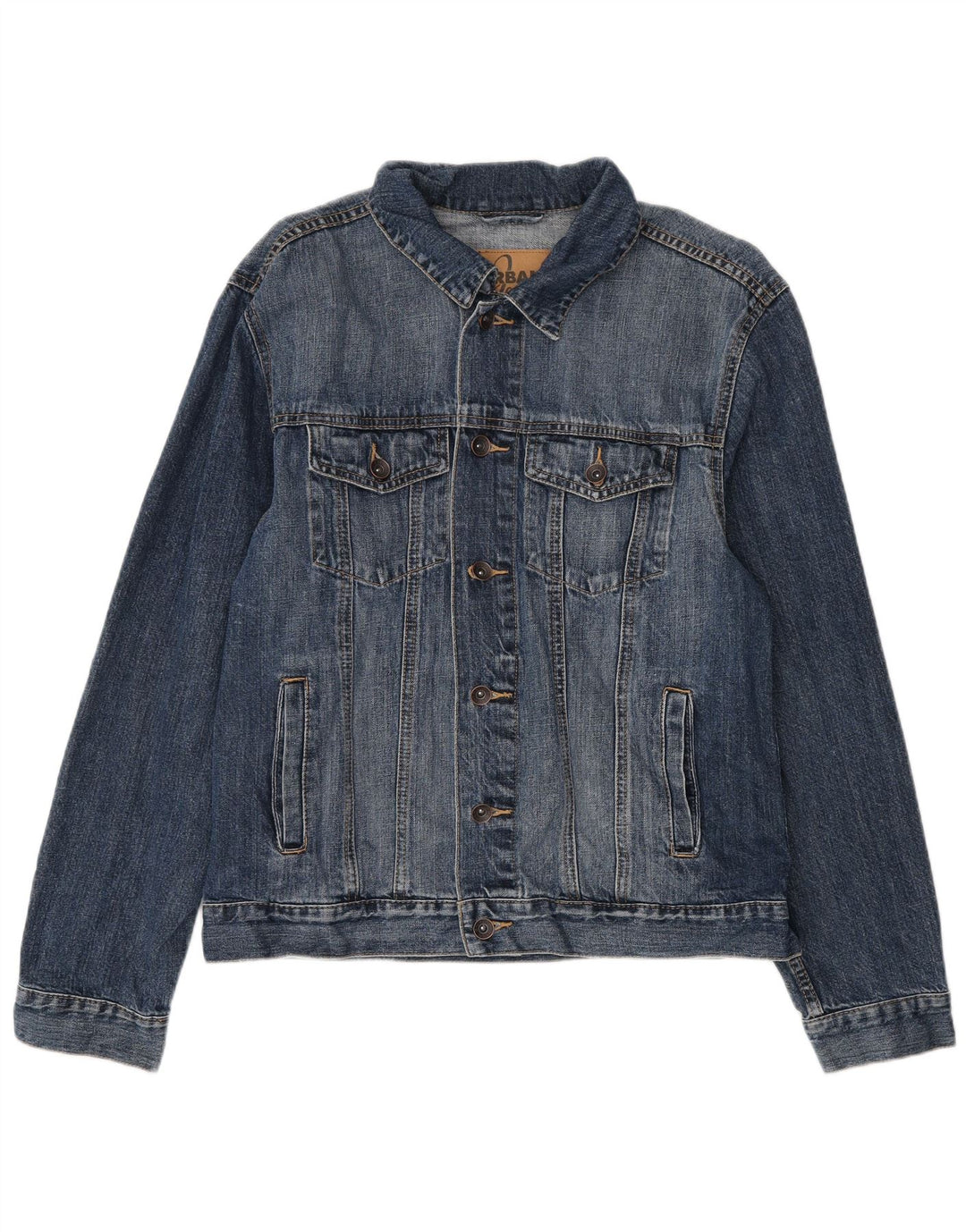 VINTAGE Womens Denim Jacket UK 16 Large Blue Cotton