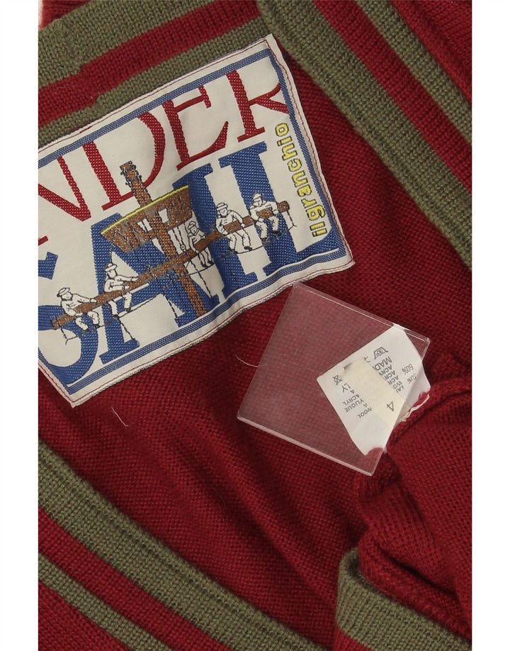 Ανδρικό πουλόβερ ζακέτα IL GRANCHIO Μεσαίο μπορντό μαλλί