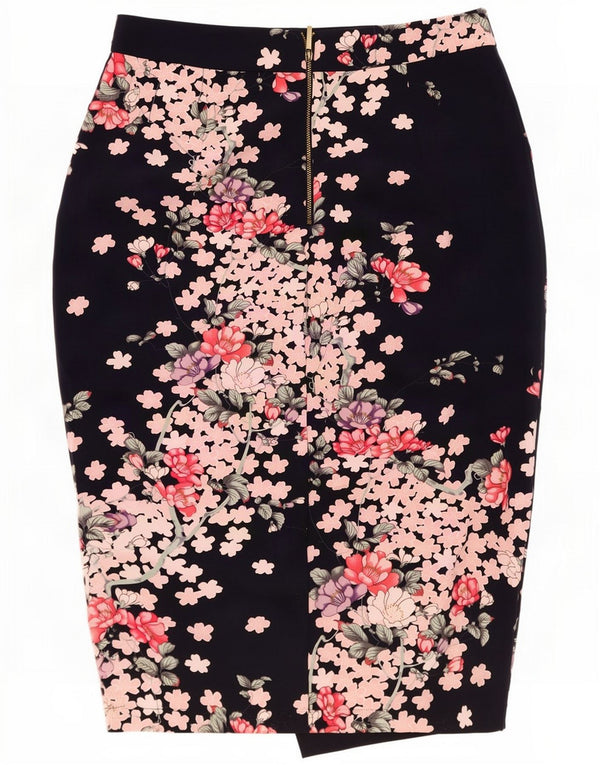 Γυναικεία Pencil Φούστα Oasis UK 12 Medium W30 Navy Blue Floral Polyester
