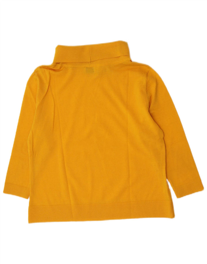 Vintage γυναικείο ρολό τοπ μανίκι 3/4 UK 14 Medium Yellow