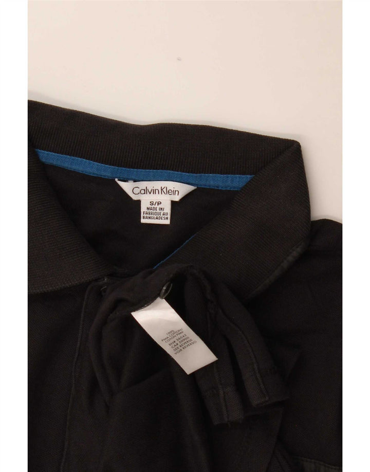 Ανδρικό μπλουζάκι πόλο Calvin Klein, μικρό μαύρο βαμβακερό