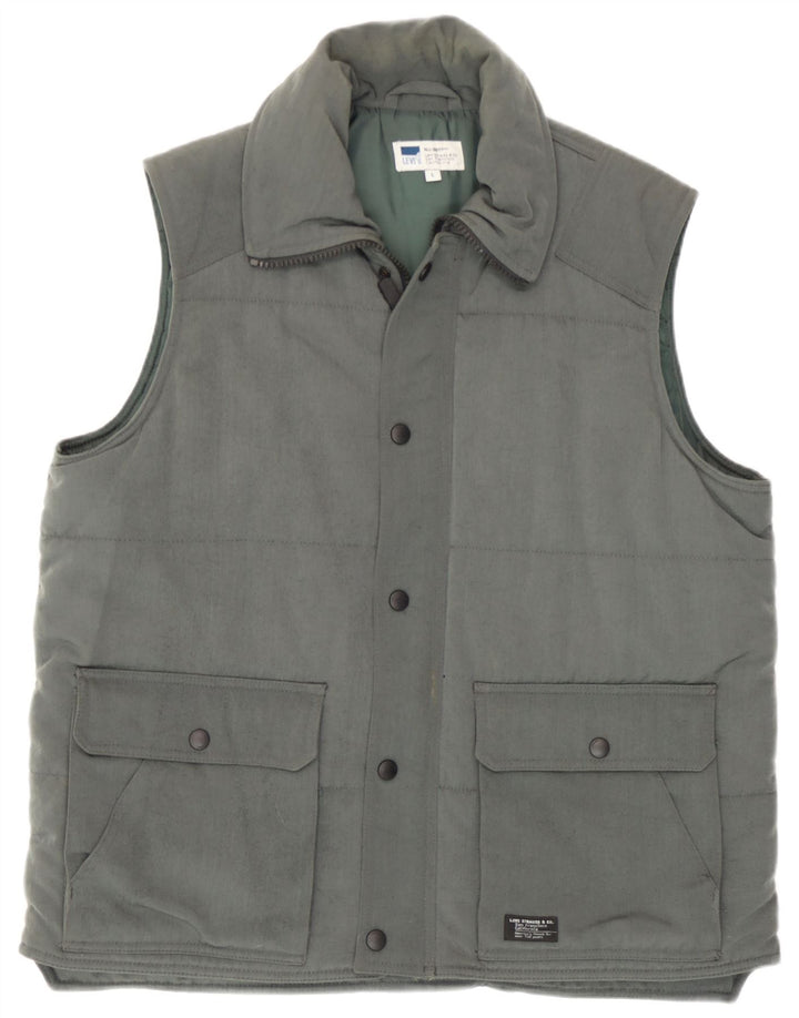 Levi's Mens Padded Gilet UK 40 Large Green Polyamide