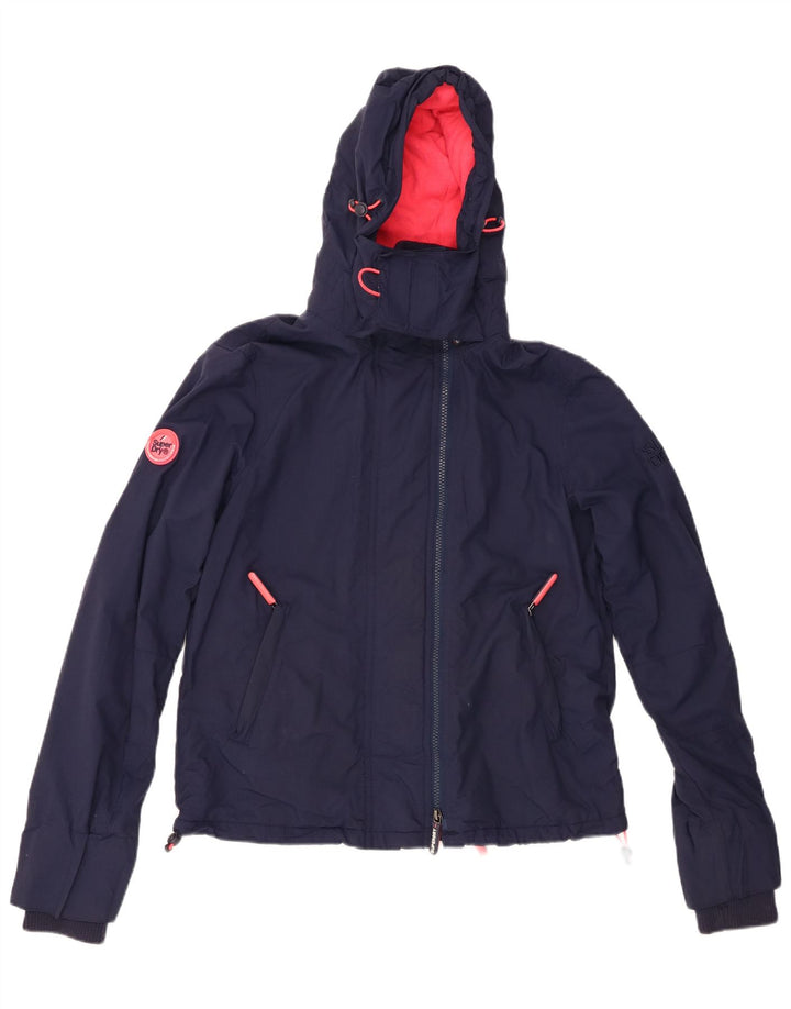 Γυναικείο Μπουφάν SUPERDRY γραφικό αντιανεμικό UK 14 Medium Navy Blue