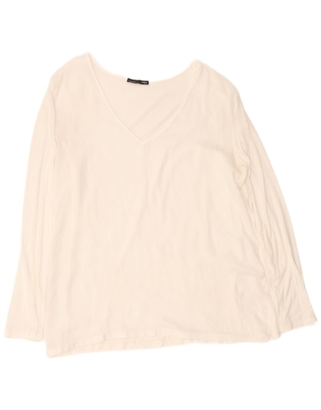 Zara γυναικείο τοπ Μακρύ μανίκι UK 14 Large White