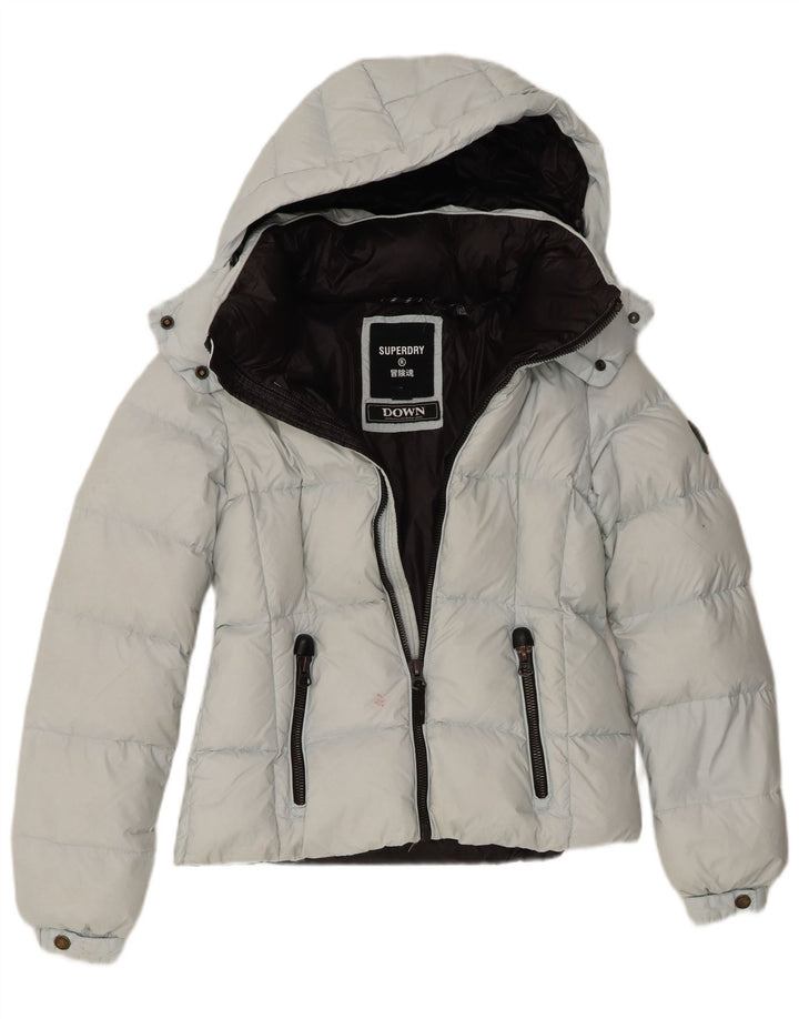 Γυναικείο μπουφάν με κουκούλα Superdry UK 8 Small Blue Nylon
