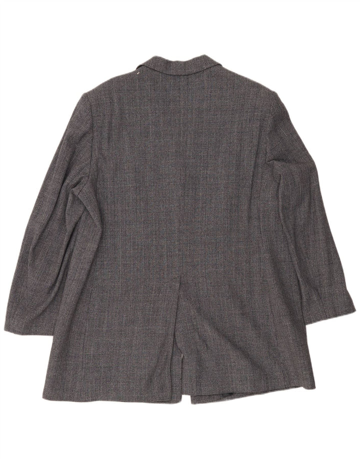 ELENA MIRO Γυναικείο μπουφάν blazer UK 22 2XL Navy Blue Houndstooth
