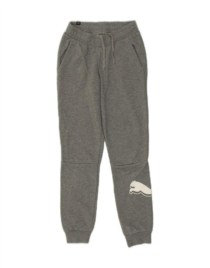 PUMA Boys Graphic Tracksuit Trousers Joggers 7-8 Years 2XS Grey | Vintage Puma | Thrift | Second-Hand Puma | Used Clothing | Messina Hembry 