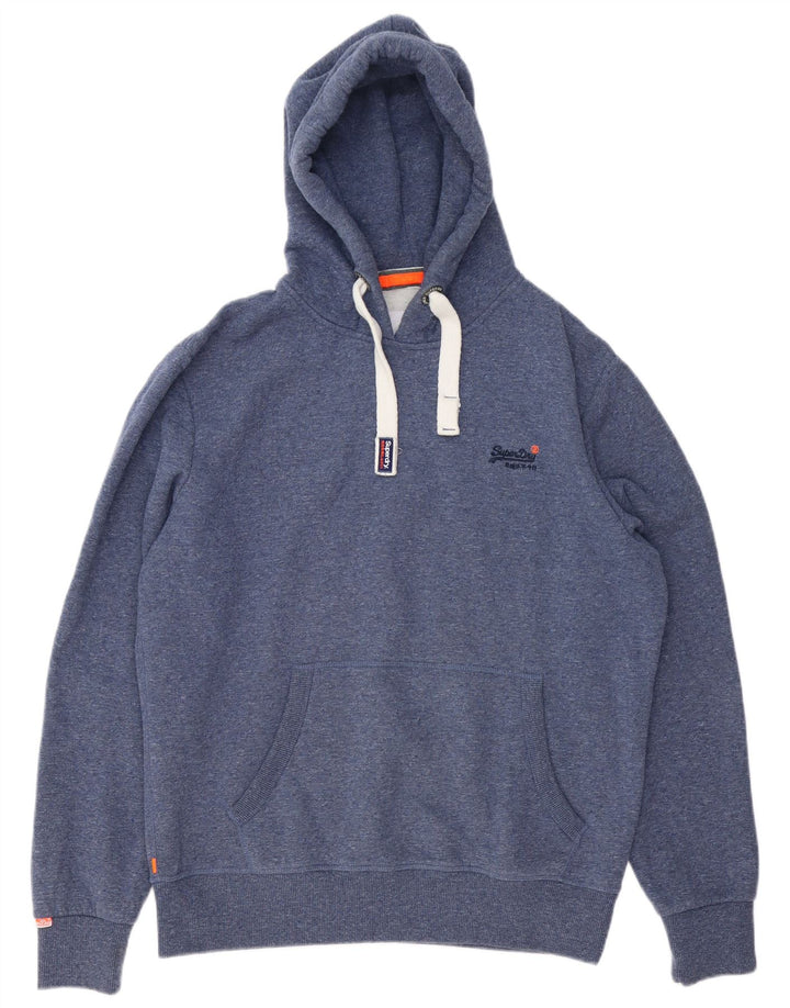 Ανδρικό κουκούλα SUPERDRY Jumper 2XL από βαμβακερό μπλε φλεκ