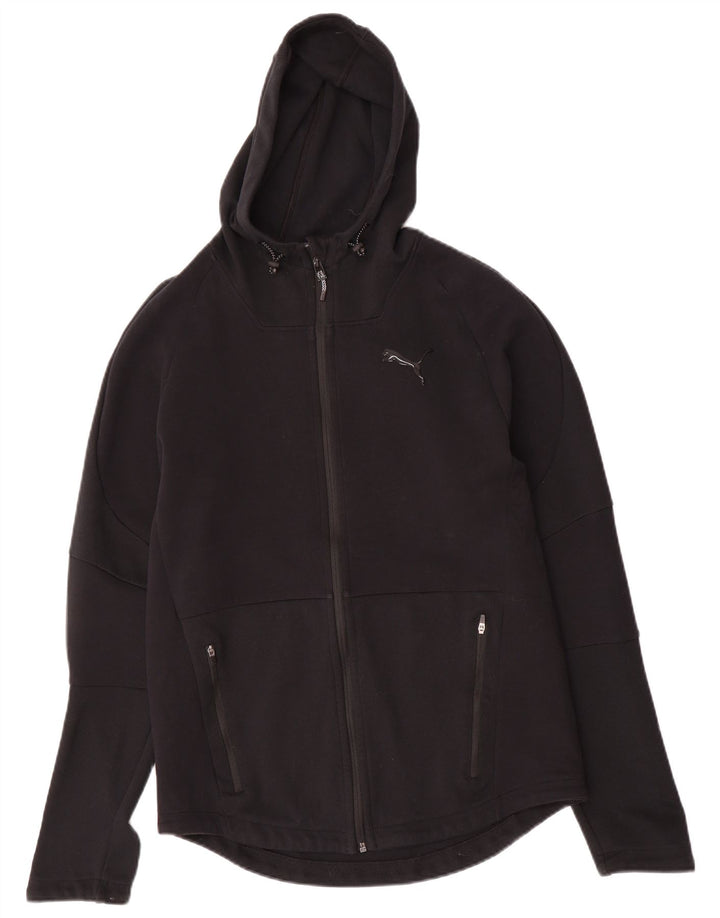 Γυναικείο πουλόβερ με κουκούλα με φερμουάρ PUMA UK 14 μέτριο βαμβακερό μαύρο