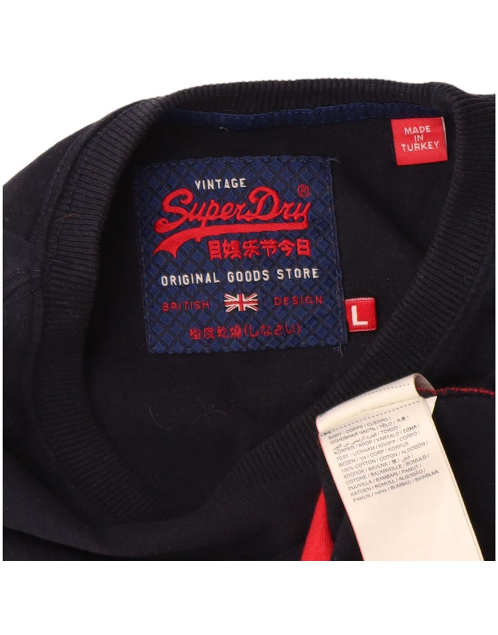 Ανδρικό γραφικό τοπ Superdry, μακρυμάνικο μεγάλο κόκκινο χρώμα, βαμβακερό