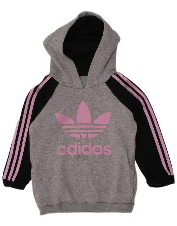 Adidas Baby Boys Graphic Hoodie Jumper 12-18 μηνών Γκρι Colourblock Cotton