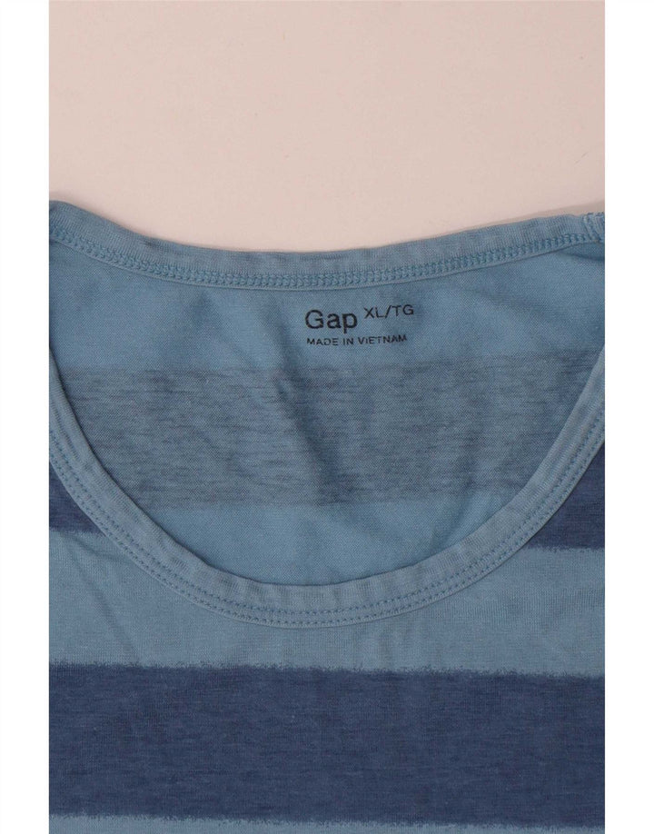 Gap Ανδρικό T-Shirt Top XL Μπλε ριγέ βαμβακερό