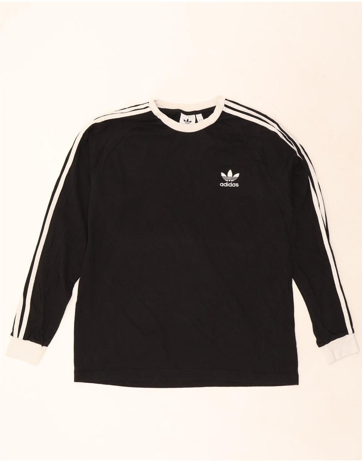 Ανδρικό τοπ Adidas μακρυμάνικο μεγάλο μαύρο βαμβακερό
