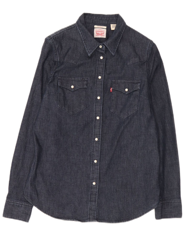 Levi's γυναικείο τζιν πουκάμισο UK 14 μεσαίου μπλε βαμβακερό