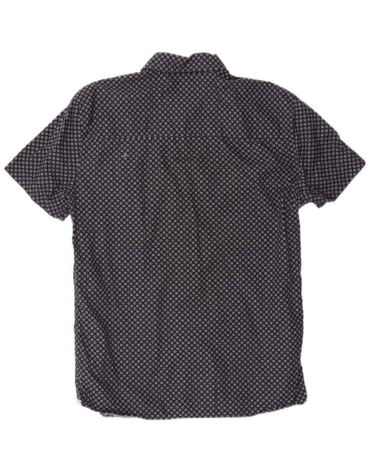 MUSTANG Ανδρικό κοντομάνικο πουκάμισο με λεπτή εφαρμογή, μεγάλο μπλε ναυτικό φλοράλ βαμβακερό