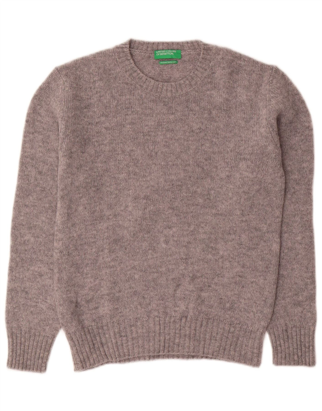 Γυναικείο πουλόβερ Benetton Crew Neck Jumper UK 10 Small Grey Flecked Wool