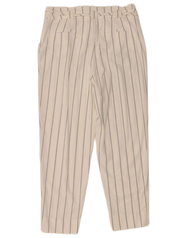 Γυναικείο κομμένο παντελόνι MINT VELVET UK 10 Small W32 L25 Λευκό ριγέ