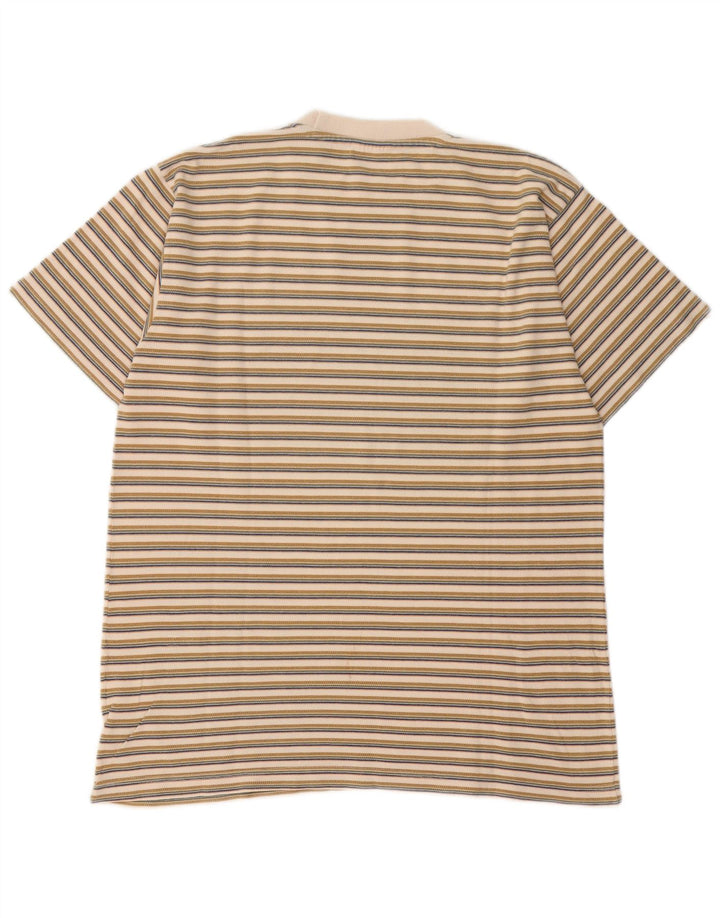 Lee Ανδρικό T-Shirt Top Μεγάλο Μπεζ ριγέ βαμβακερό