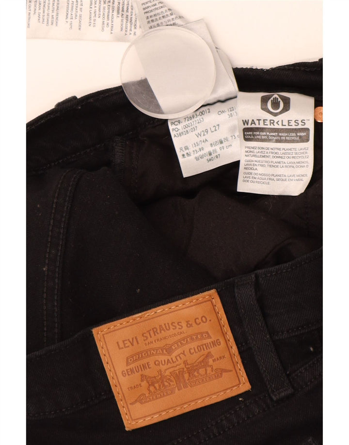 LEVI'S Γυναικείο Ribcage Ψηλό ίσιο τζιν W29 L27 Μαύρο βαμβακερό