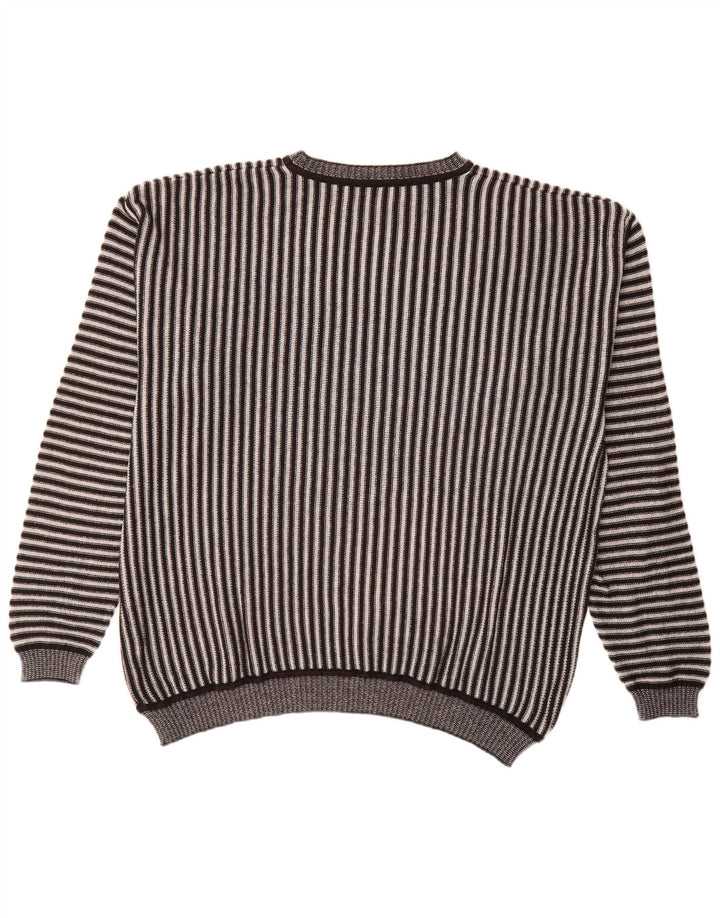 Ανδρικό πουλόβερ Alba Moda Boat Neck Jumper XL Καφέ ριγέ