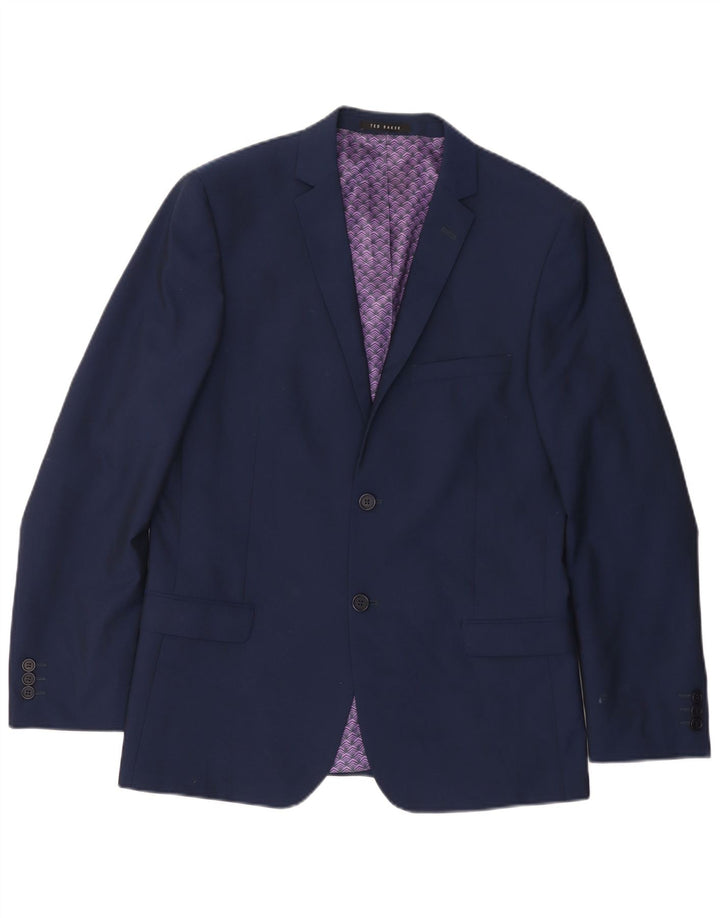 Ted Baker Ανδρικό σακάκι με 2 κουμπιά σακάκι UK 40 Large Navy Blue Wool