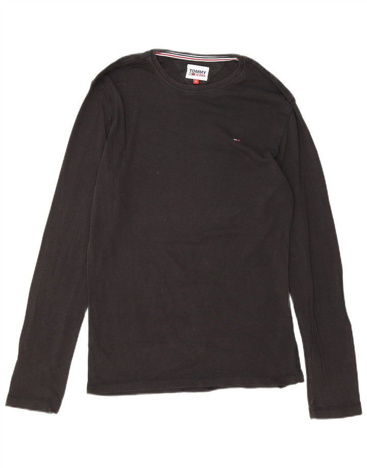 TOMMY HILFIGER Mens Top Long Sleeve Medium Black Cotton