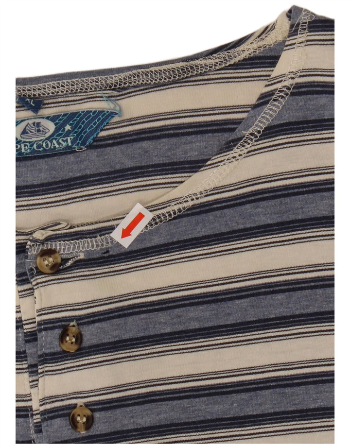 Ανδρικό T-Shirt VINTAGE Top XL Navy Blue ριγέ βαμβακερό