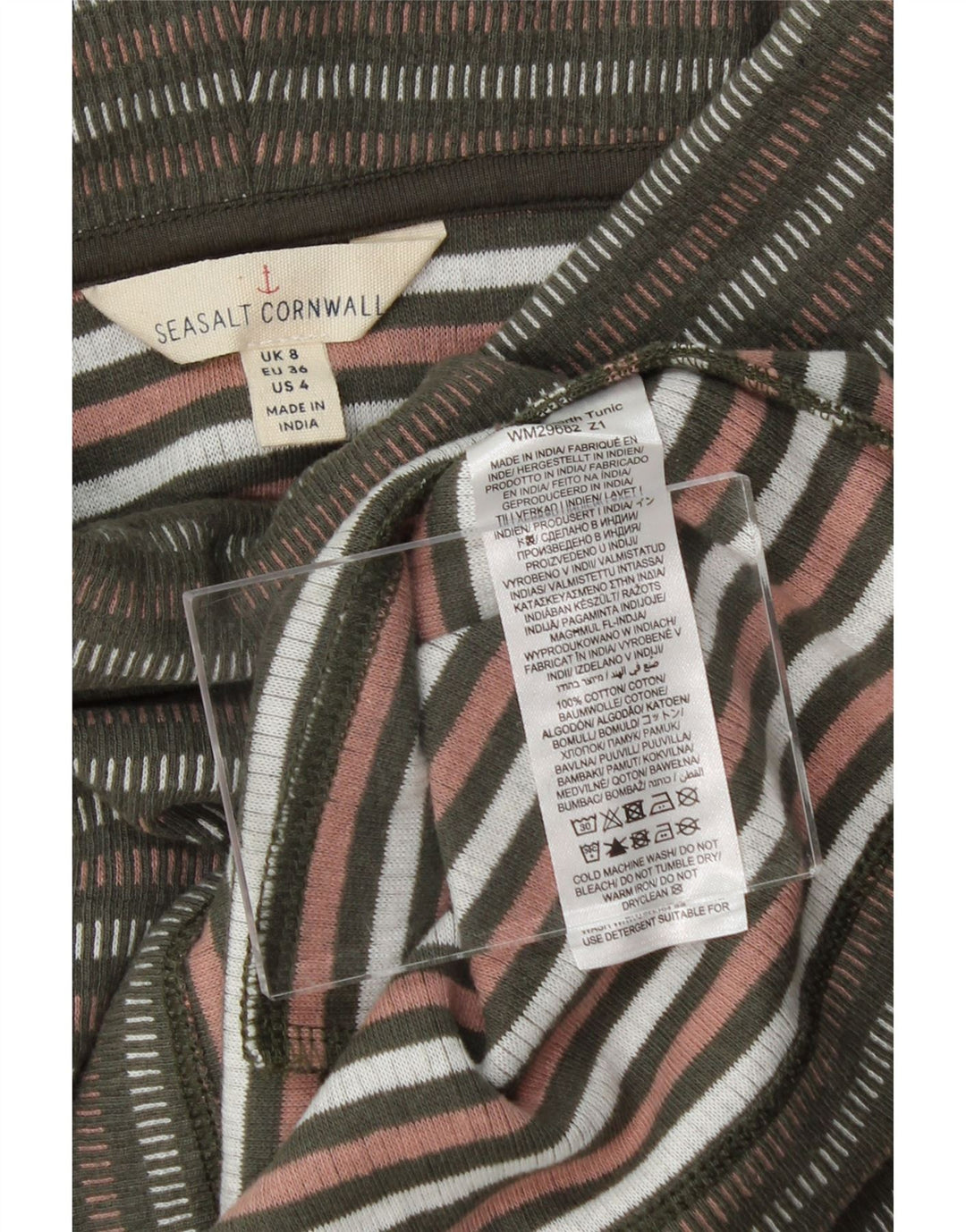 SEASALT CORNWALL Womens Roll Neck Jumper Sweater UK 8 Small Grey Striped Vintage Seasalt Cornwall and Second-Hand Seasalt Cornwall from Messina Hembry 