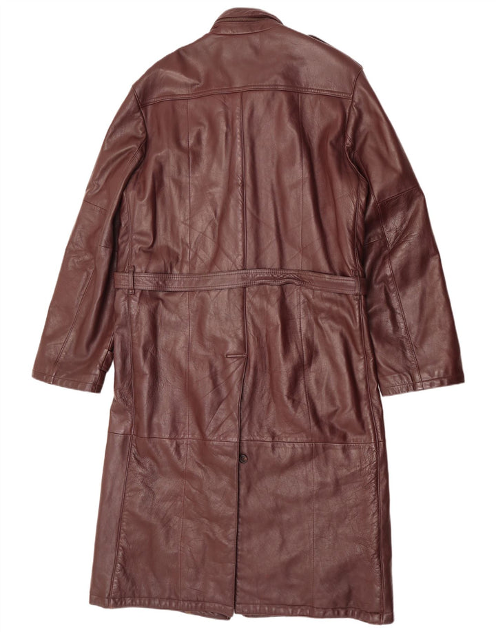C & A Ανδρικό δερμάτινο παλτό UK 40 Large Maroon Leather