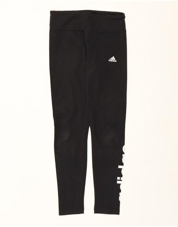 Adidas Womens Graphic Leggings UK 8/10 Small Black Polyester