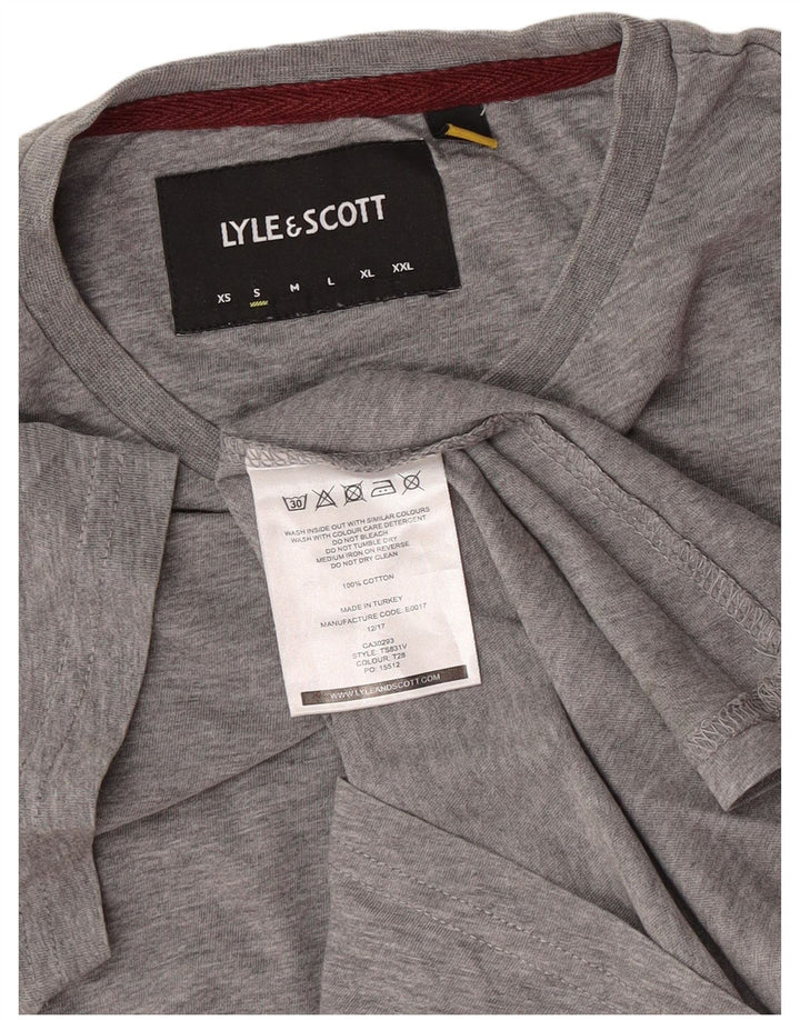 Lyle & Scott Ανδρικό T-Shirt Top Small Grey Colourblock Βαμβακερό