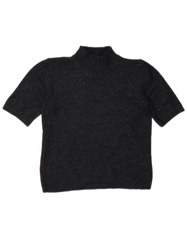 Marks & Spencer Γυναικείο πουλόβερ με λαιμό χελώνα UK 10 Small Black Flecked